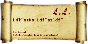 Lászka László névjegykártya