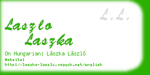 laszlo laszka business card